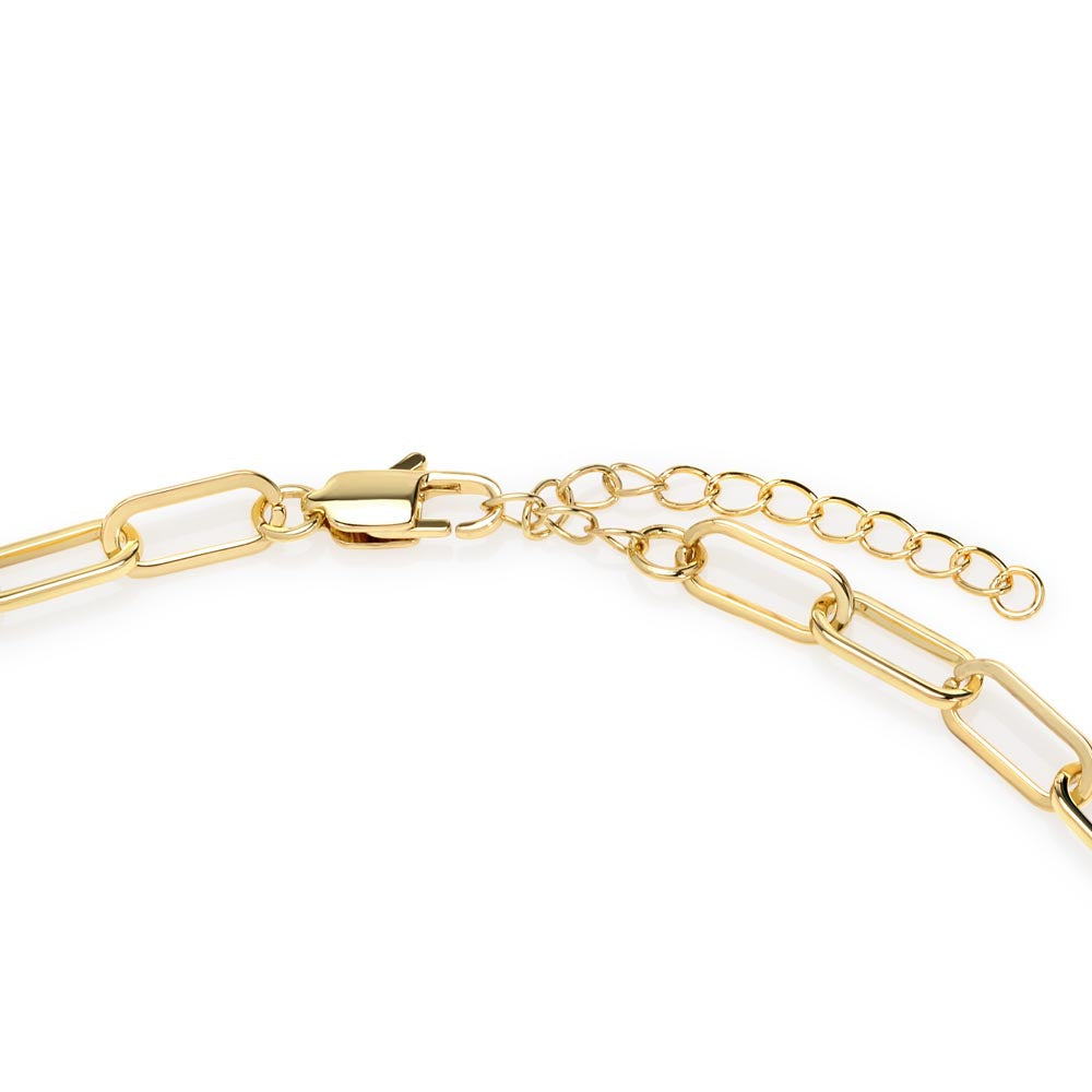 Mother's Day, Gift, Forever Linked Necklace, Jewelry, To my Daughter, From Mother, Daughter, Cubic Zirconia, 700 CZ crystals, 14k white gold, 14k yellow gold, Parrot clasp attachment