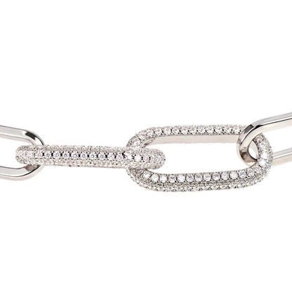 Mother's Day, Gift, Forever Linked Necklace, Jewelry, To my Daughter, From Mother, Daughter, Cubic Zirconia, 700 CZ crystals, 14k white gold, 14k yellow gold, Parrot clasp attachment