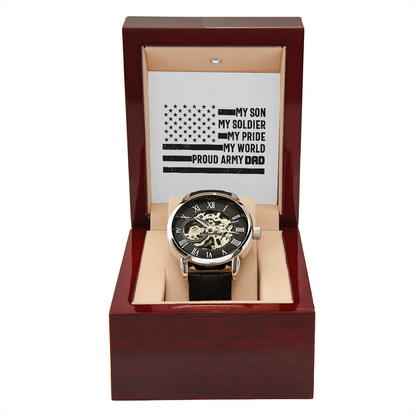 My Son My Soldier My Pride My World, Men's Openwork Watch For My Son - YERTIZZ.COM