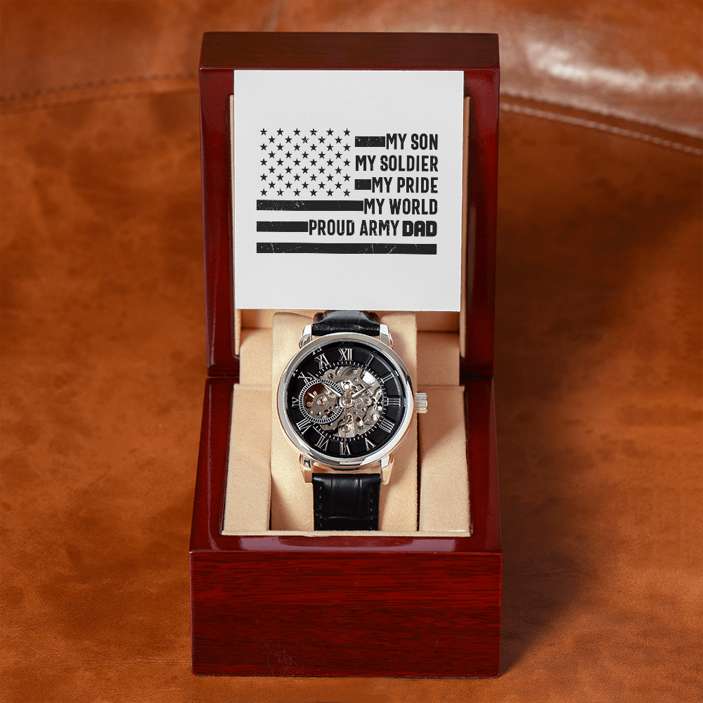 My Son My Soldier My Pride My World, Men's Openwork Watch For My Son - YERTIZZ.COM