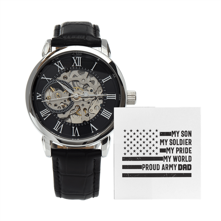 My Son My Soldier My Pride My World, Men's Openwork Watch For My Son - YERTIZZ.COM