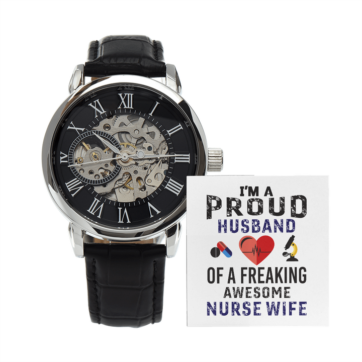 Men's Openwork Watch, Husband, Nurse Wife, Nurse, Wife - YERTIZZ.COM