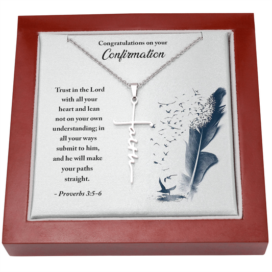Faith Cross Necklace, Faith, God, Lord, Confirmation