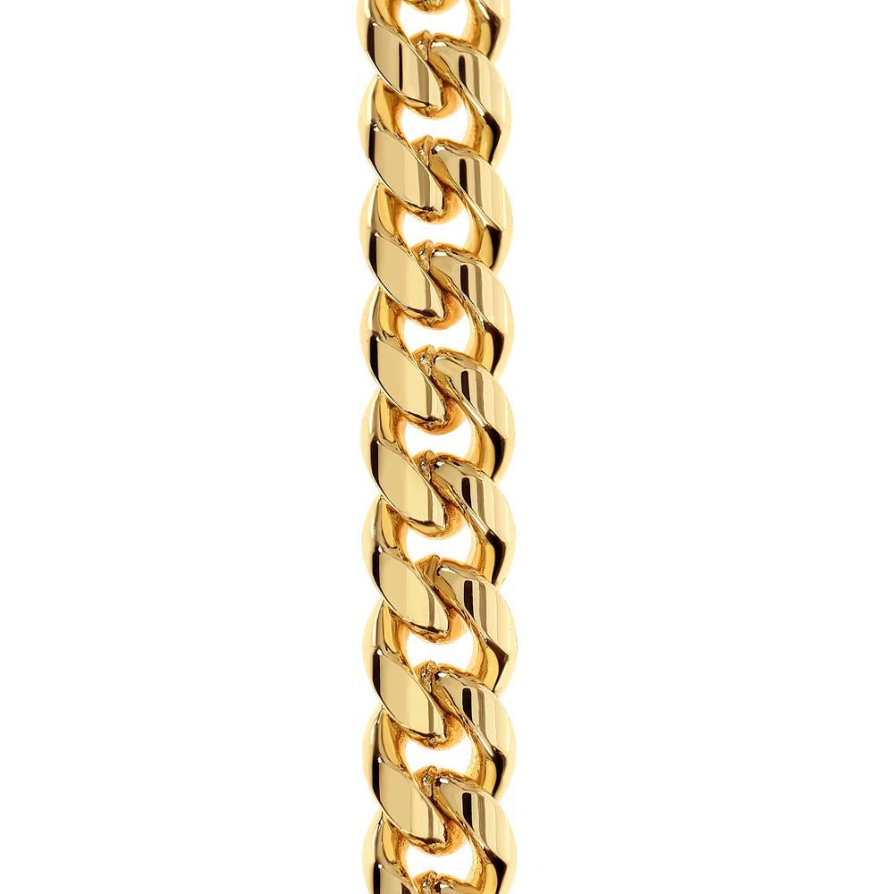 Father, Dad, Son, Gift, Cuban Linked Chain, Jewelry, To my Dad, To Papa, Cubic Zirconia, 700 CZ crystals, Polished Stainless Steel or 14k Yellow Gold