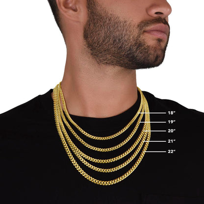 Father, Dad, Son, Gift, Cuban Linked Chain, Jewelry, To my Dad, To Papa, Cubic Zirconia, 700 CZ crystals, Polished Stainless Steel or 14k Yellow Gold