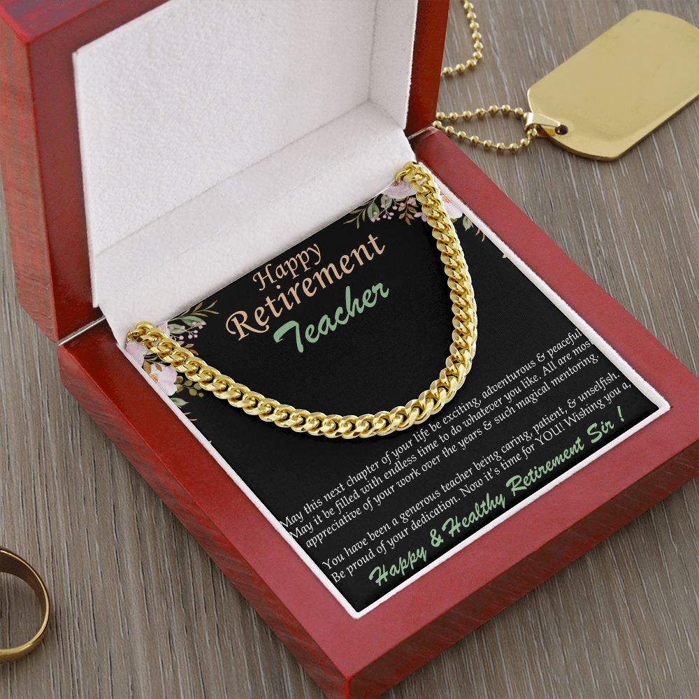 Cuban Linked Chain, Jewelry, Gift, Retirement, Teacher
