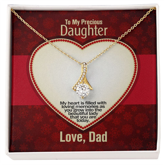 To My Precious Daughter, Alluring Beauty Necklace, Jewelry Gift