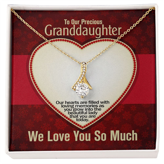 To Our Precious Granddaughter, We Love You So Much, Alluring Beauty Necklace, Jewelry Gift