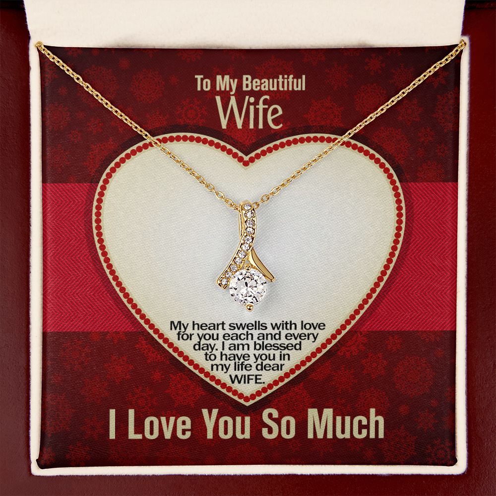 To My Beautiful Wife, I love you so Much, Alluring Beauty Necklace, Jewelry Gift - YERTIZZ.COM