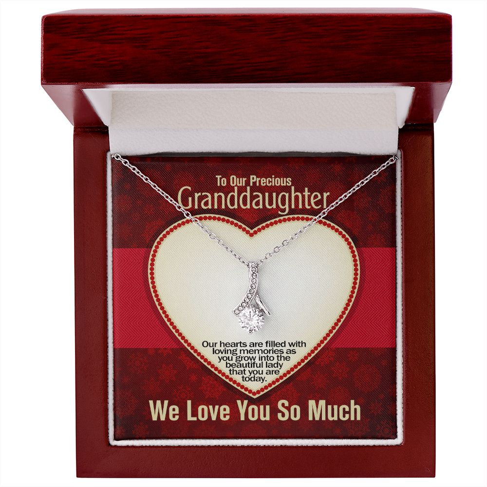 To Our Precious Granddaughter, We Love You So Much, Alluring Beauty Necklace, Jewelry Gift - YERTIZZ.COM