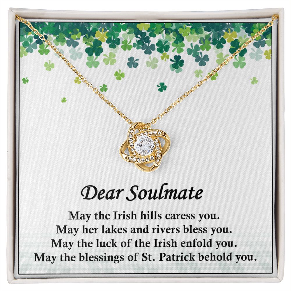 Dear Soulmate, St. Patricks Day, Love Knot Necklace - YERTIZZ.COM