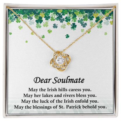 Dear Soulmate, St. Patricks Day, Love Knot Necklace - YERTIZZ.COM