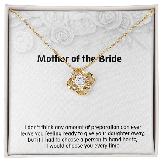 Love Knot Necklace (18K Yellow Gold & 14K White Gold Variants, Jewelry, Gift, Mahogany Style Luxury Box Available, Mother of the Bride