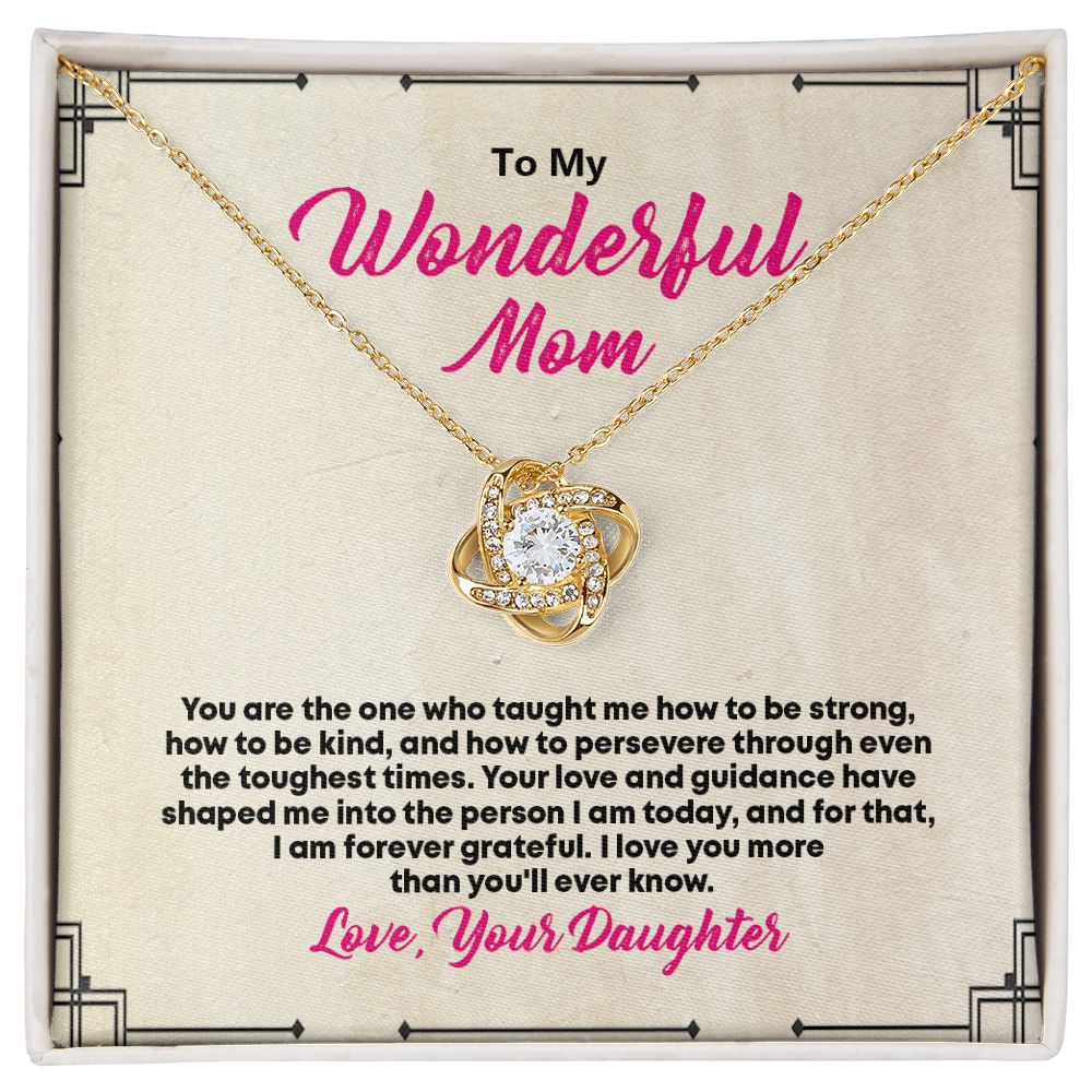 To My Wonderful Mom, Love Knot Necklace - YERTIZZ.COM