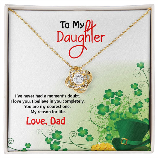 To My Daughter, St. Patrick's Day, Love Knot Necklace