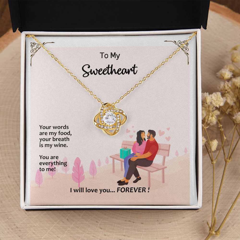 Love Knot Necklace, Valentines, Jewelry Gift, My Sweetheart - YERTIZZ.COM