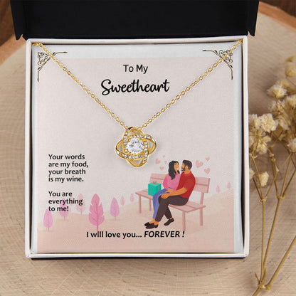 Love Knot Necklace, Valentines, Jewelry Gift, My Sweetheart - YERTIZZ.COM