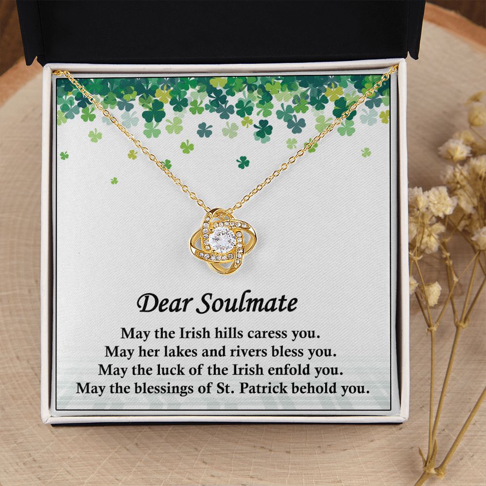 Dear Soulmate, St. Patricks Day, Love Knot Necklace - YERTIZZ.COM