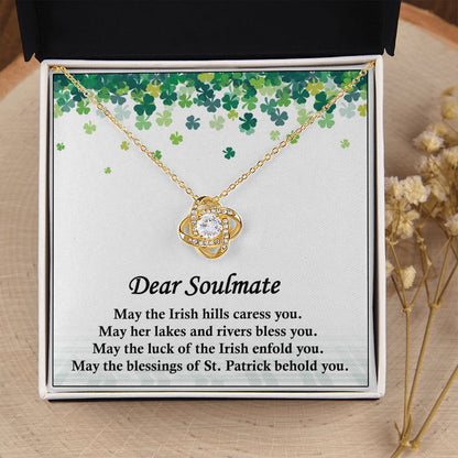 Dear Soulmate, St. Patricks Day, Love Knot Necklace - YERTIZZ.COM