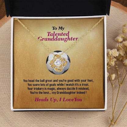 To My Talented_Granddaughter, Love Knot Necklace, Jewelry Gift - YERTIZZ.COM