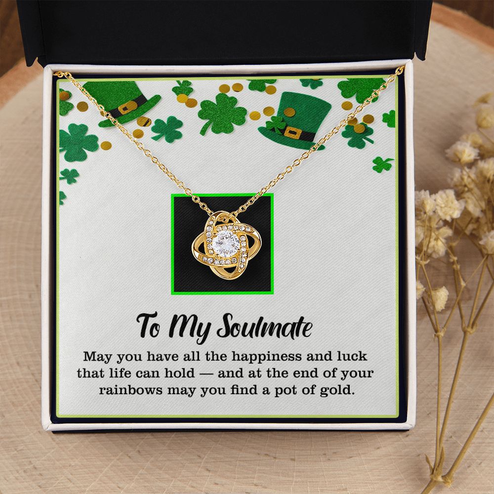 To My Soulmate, St. Patrick's Day, Love Knot Necklace - YERTIZZ.COM