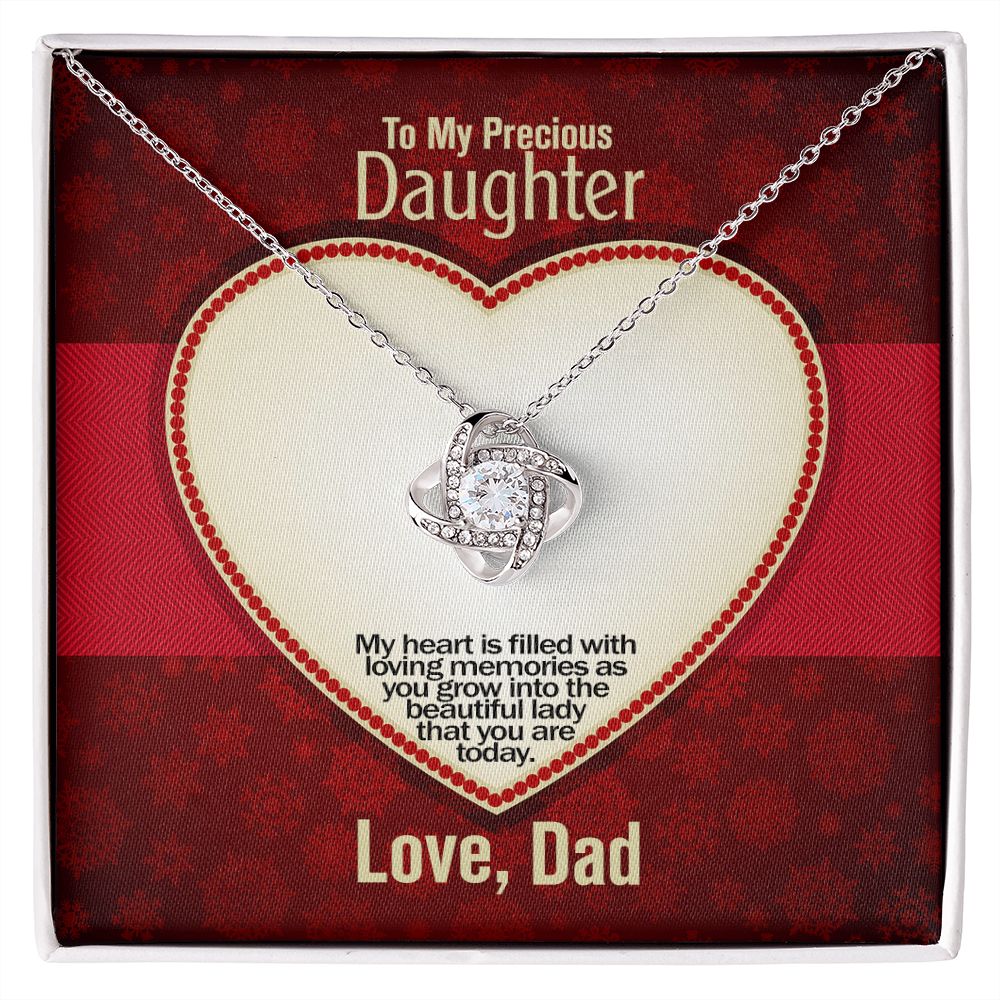 To My Precious Daughter, Love Knot Necklace, Jewelry, Gift - YERTIZZ.COM