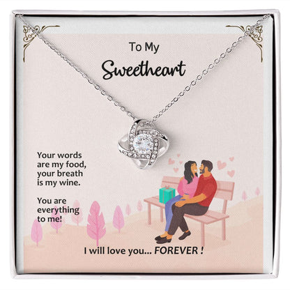 Love Knot Necklace, Valentines, Jewelry Gift, My Sweetheart - YERTIZZ.COM