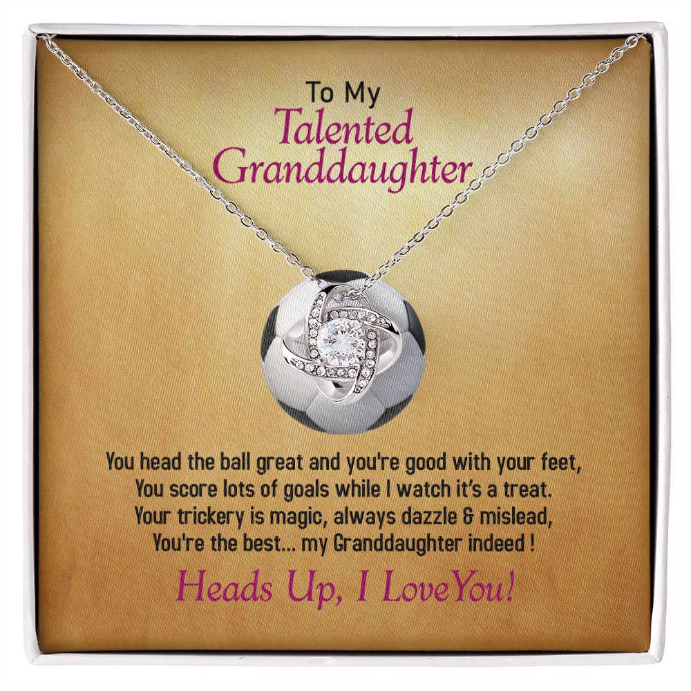 To My Talented Granddaughter-I Love You, Love Knot Necklace, Jewelry Gift - YERTIZZ.COM