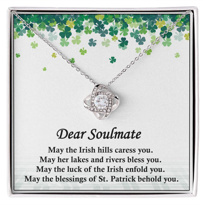 Dear Soulmate, St. Patricks Day, Love Knot Necklace - YERTIZZ.COM