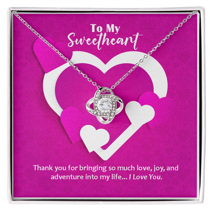 Love Knot Necklace, Valentines, Jewelry Gift, To My Sweetheart - YERTIZZ.COM
