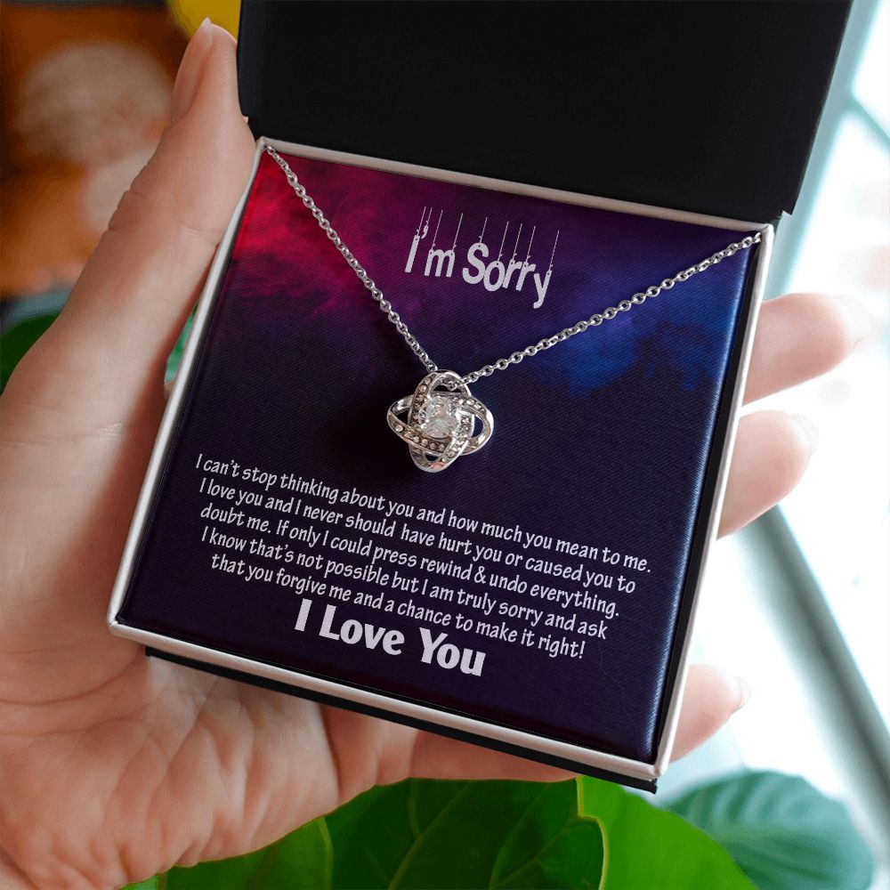 Am Sorry-I Love You, Love Knot Necklace, Jewelry Gift - YERTIZZ.COM