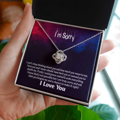 Am Sorry-I Love You, Love Knot Necklace, Jewelry Gift - YERTIZZ.COM