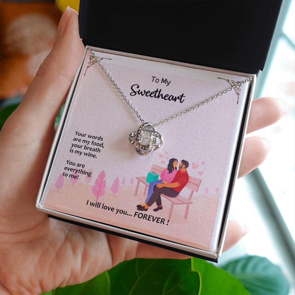 Love Knot Necklace, Valentines, Jewelry Gift, My Sweetheart - YERTIZZ.COM