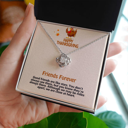 Happy Thanksgiving, Friends Forever, Love Knot Necklace, Jewelry Gift - YERTIZZ.COM