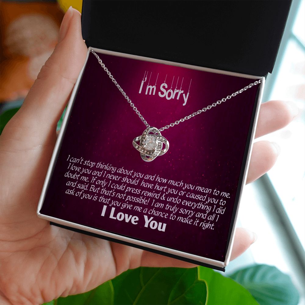I'm Sorry-I Love You, Love Knot Necklace, Jewelry Gift