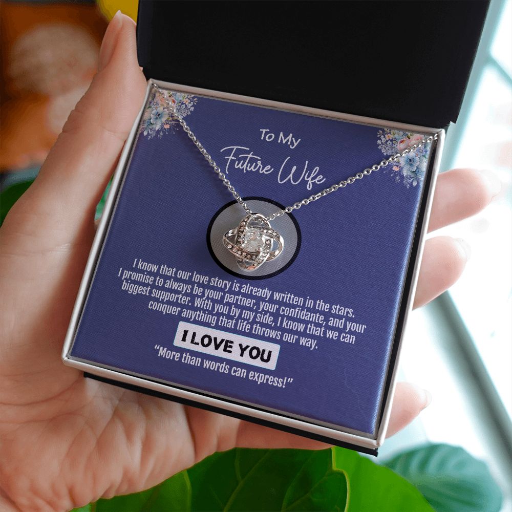 To My Future Wife, I Love You, Love Knot Necklace - YERTIZZ.COM