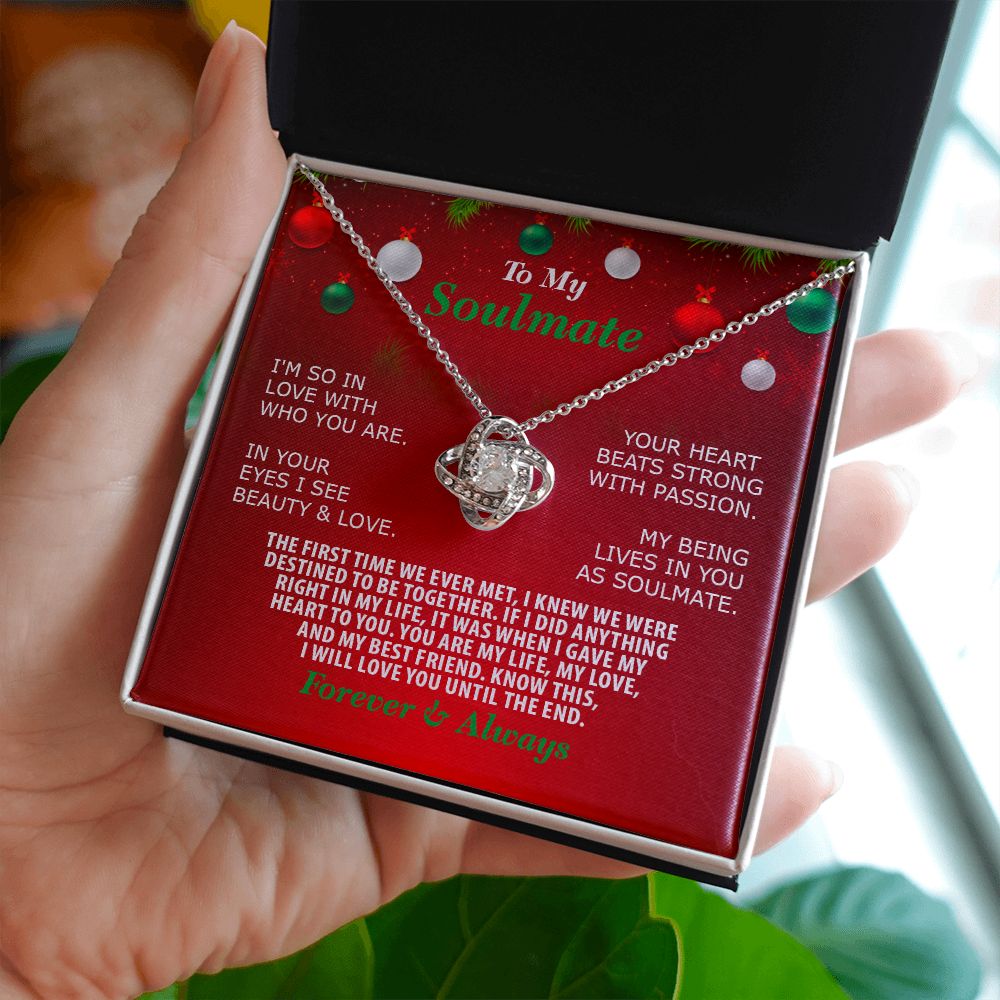 Christmas-Soulmate-Forever Always, Love Knot Necklace, Jewelry Gift - YERTIZZ.COM