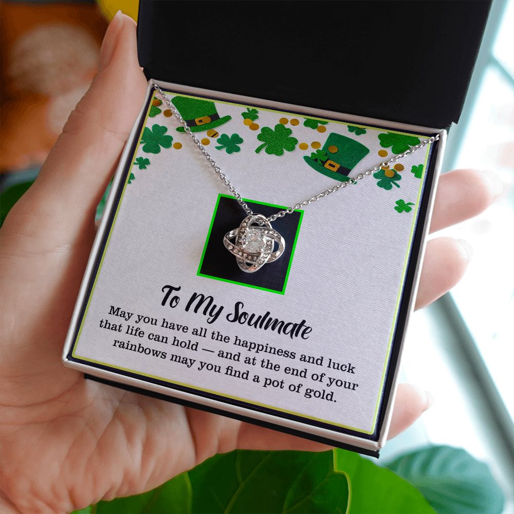 To My Soulmate, St. Patrick's Day, Love Knot Necklace - YERTIZZ.COM