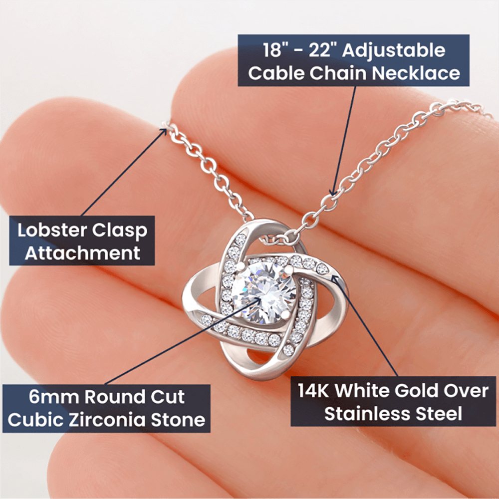 To My Precious Daughter, Love Knot Necklace, Jewelry, Gift - YERTIZZ.COM