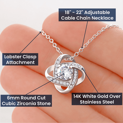 To My Precious Daughter, Love Knot Necklace, Jewelry, Gift - YERTIZZ.COM