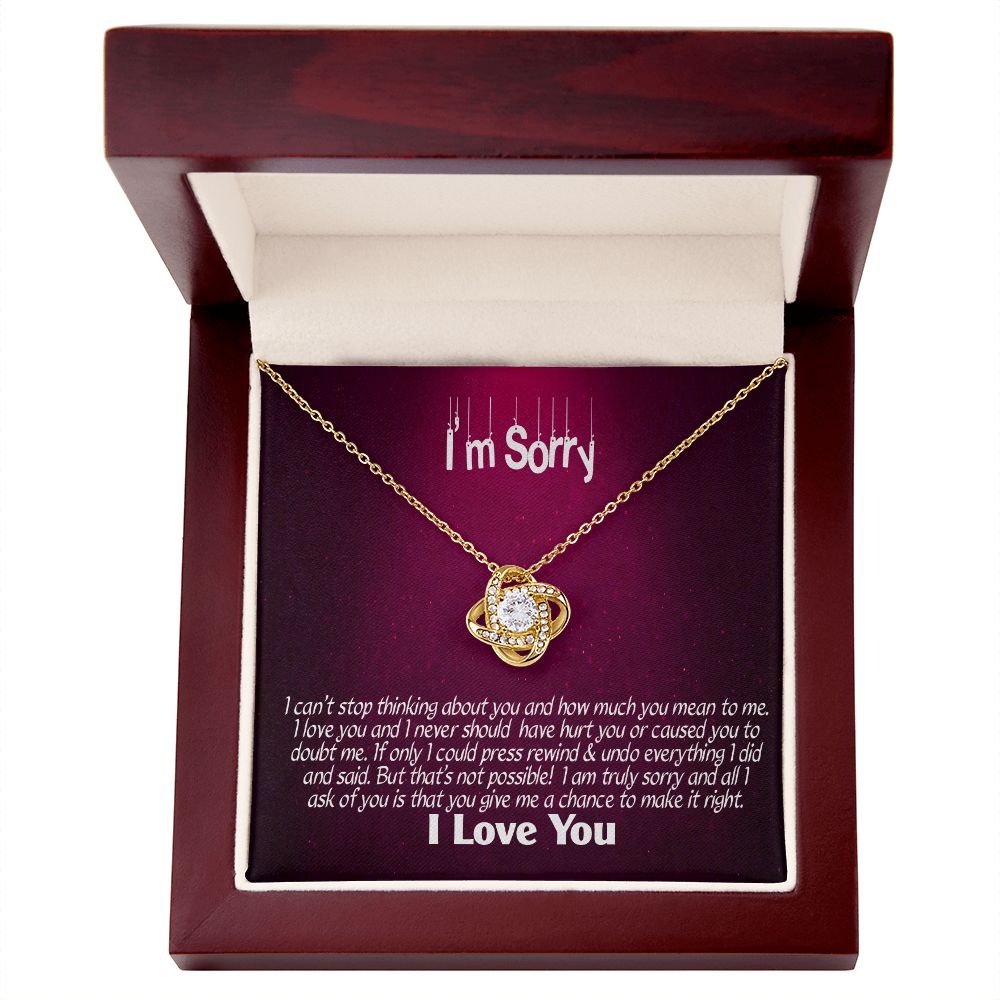 I'm Sorry-I Love You, Love Knot Necklace, Jewelry Gift