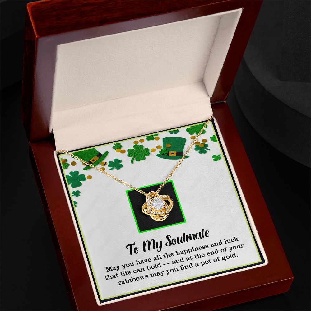 To My Soulmate, St. Patrick's Day, Love Knot Necklace - YERTIZZ.COM