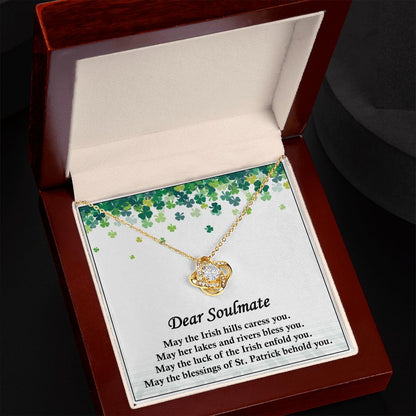 Dear Soulmate, St. Patricks Day, Love Knot Necklace - YERTIZZ.COM