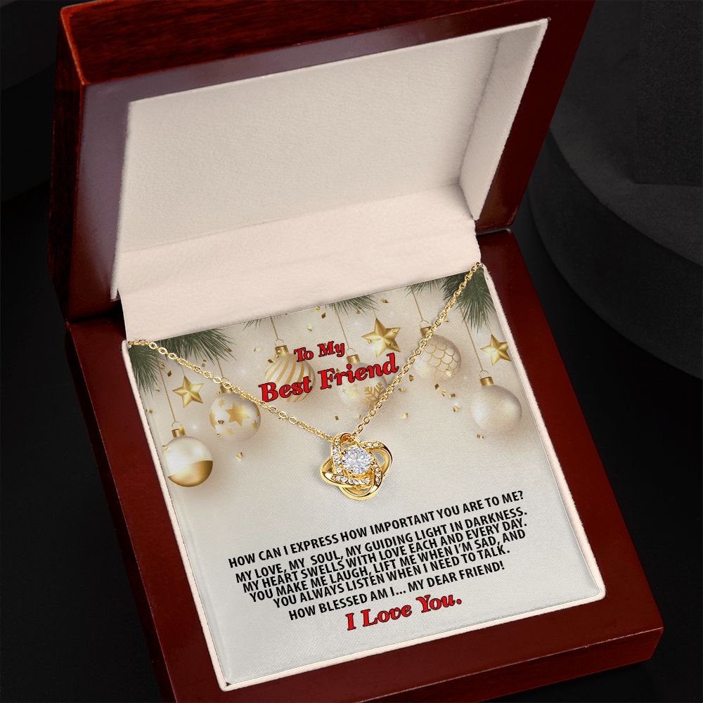 Christmas, Best Friend, I Love You, Love Knot Necklace, Jewelry Gift - YERTIZZ.COM
