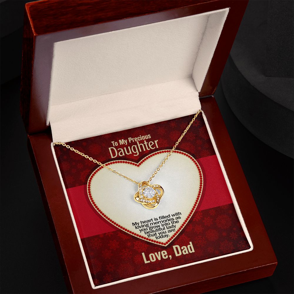 To My Precious Daughter, Love Knot Necklace, Jewelry, Gift - YERTIZZ.COM