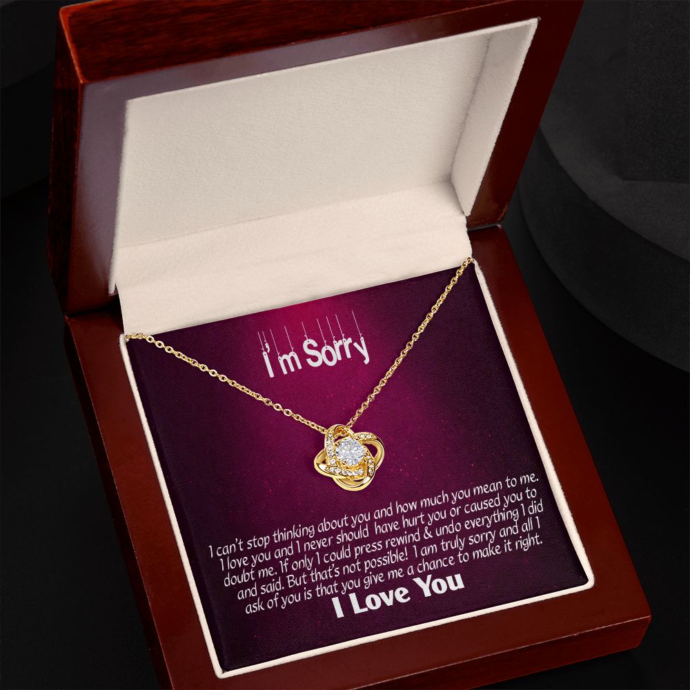 I'm Sorry-I Love You, Love Knot Necklace, Jewelry Gift