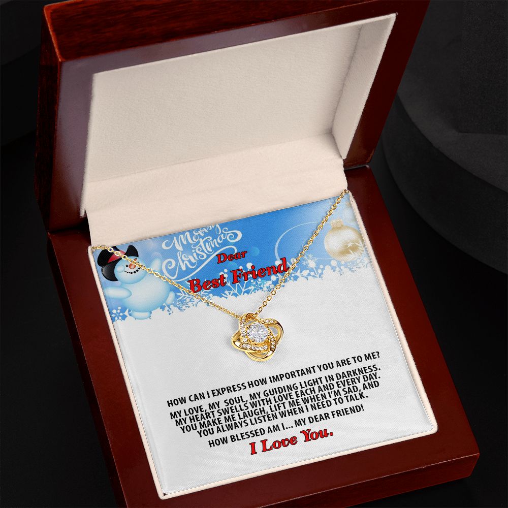 Christmas, Dear Best Friend, I Love You, Love Knot Necklace, Jewelry Gift - YERTIZZ.COM