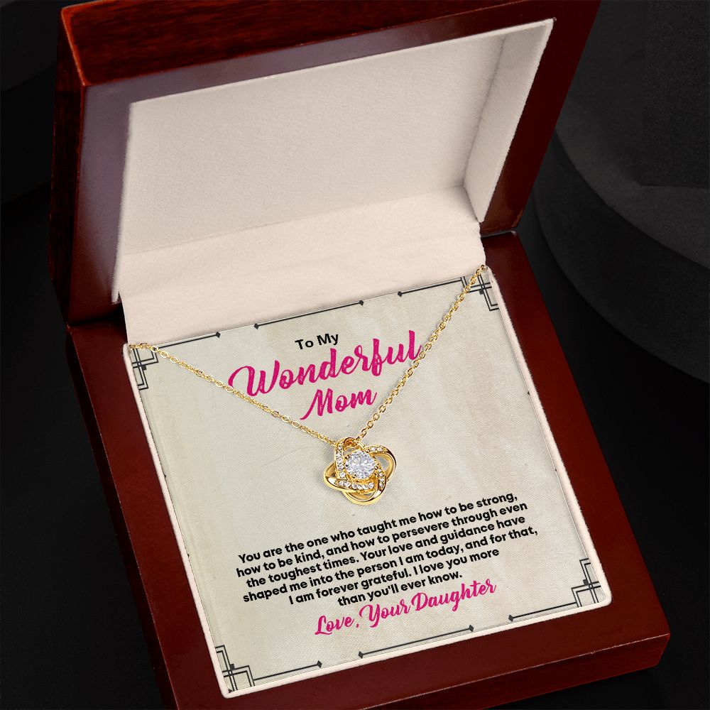 To My Wonderful Mom, Love Knot Necklace - YERTIZZ.COM