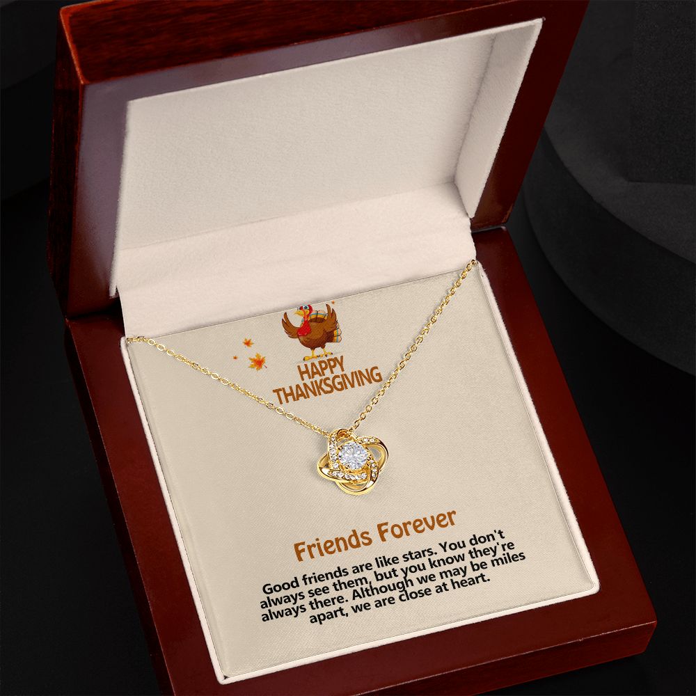 Happy Thanksgiving, Friends Forever, Love Knot Necklace, Jewelry Gift - YERTIZZ.COM