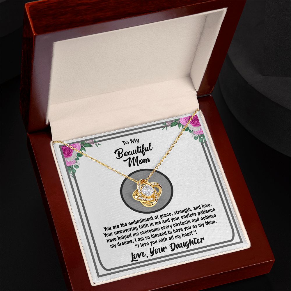 To My Beautiful Mom, Love Knot Necklace - YERTIZZ.COM